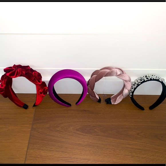 NWT/EUC BUNDLE! Velvet & Textured Wide Band Zara Headbands main image 6